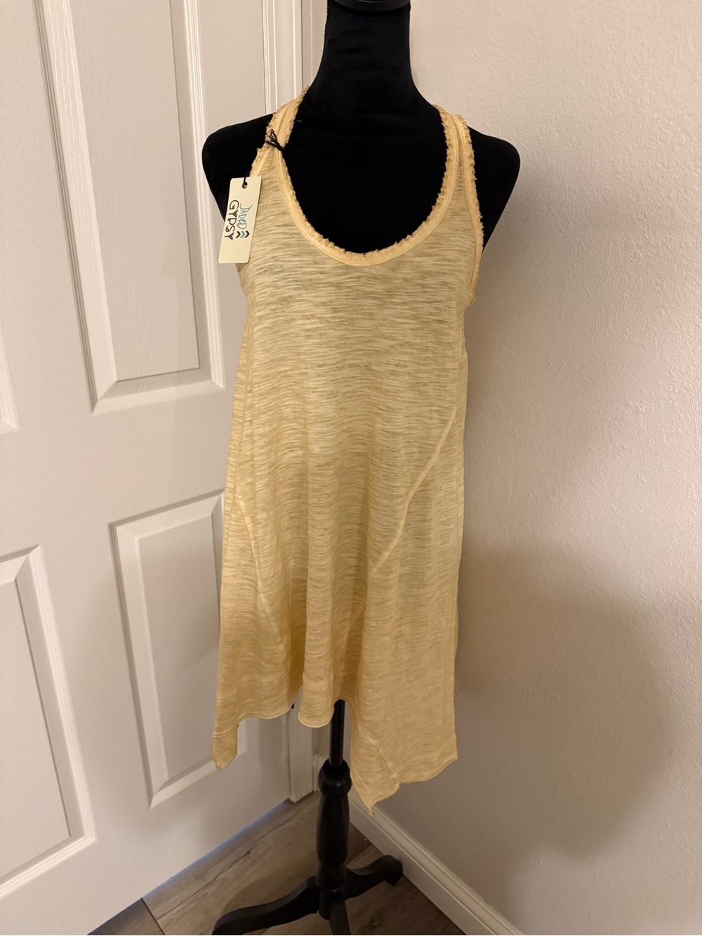 Jaded Gypsy - Light Yellow High-Low Women’s Dress - Sleeveless Summer Style